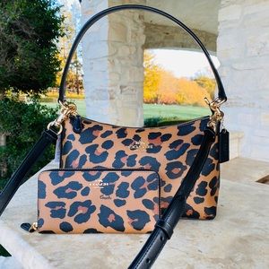 NWT Coach leopard Lewis hobo&wallet
